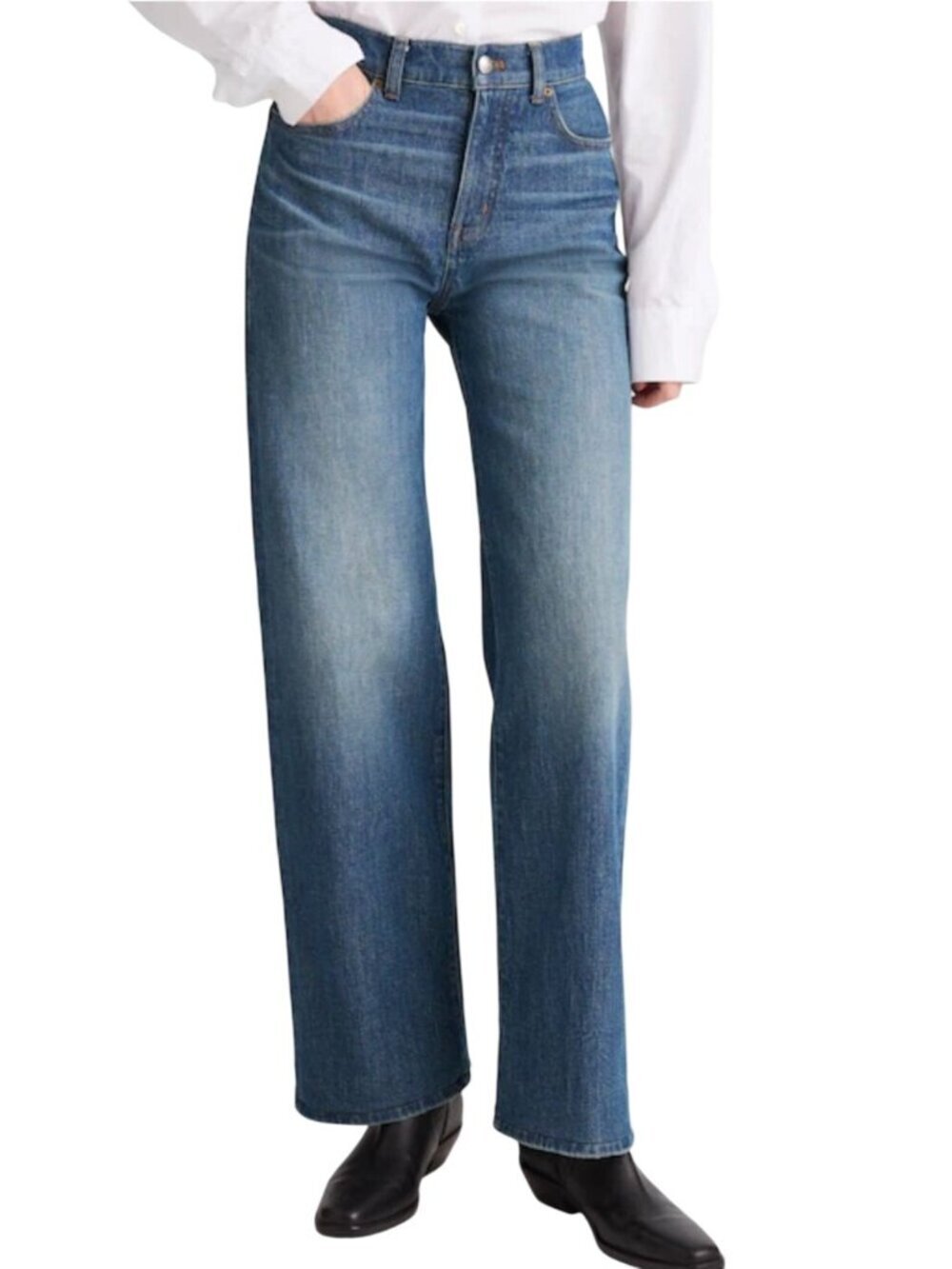 Madewell The Perfect Vintage Wide Leg Jean Harvey Wash Size 26 - Picture 5 of 11
